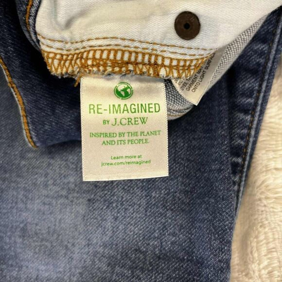 J.Crew Jeans Women 26 Mid Rise Skinny Blue Stretch Denim Raw Hem Distressed - Picture 6 of 9
